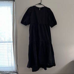 Zara tiered poplin dress